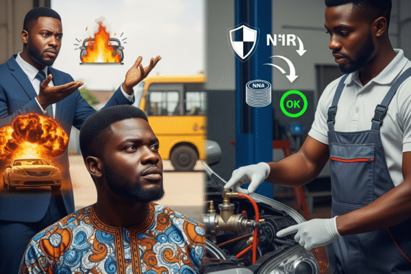 image of three men and a car with images of exploding cars.